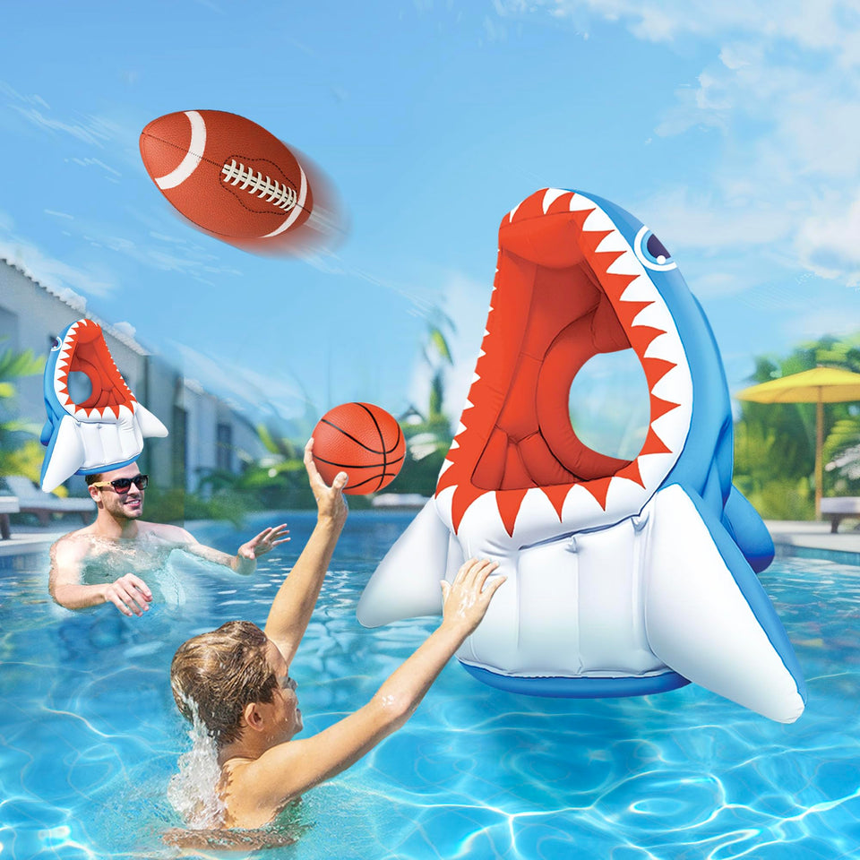 iPlay iLearn shark pool hoop for family-friendly water games.