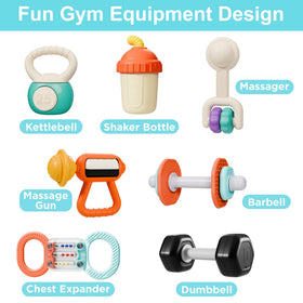 iPlay iLearn soft-edge baby rattle offers safe handling during early play