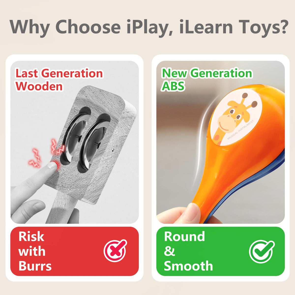 iPlay iLearn tambourine encourages sensory exploration and rhythmic interaction.