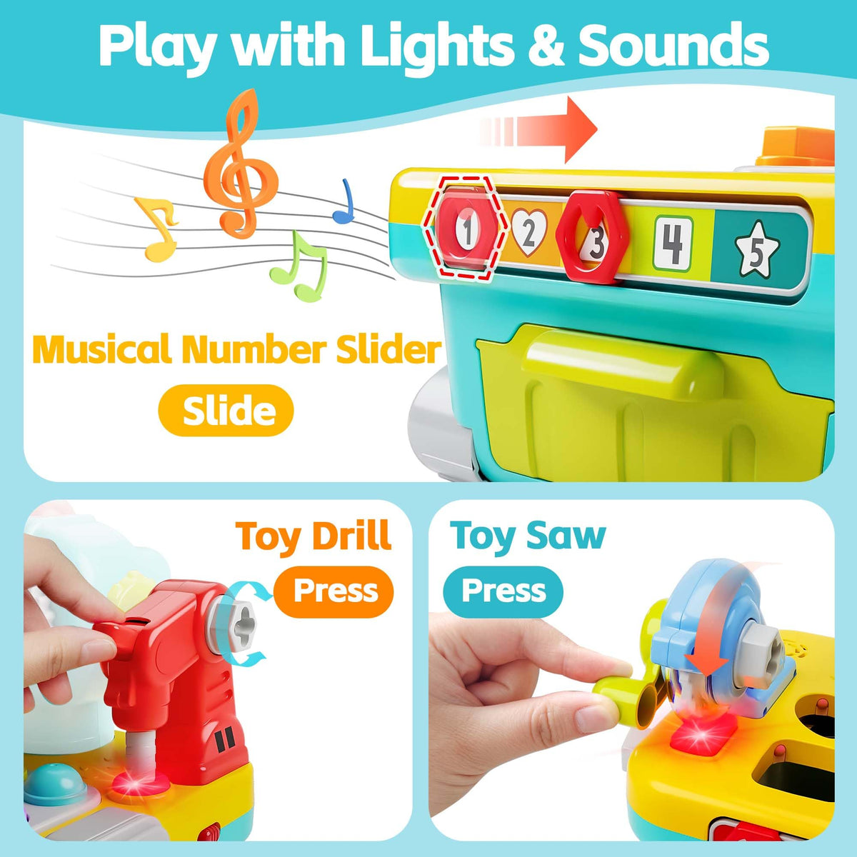iPlay iLearn shape sorter activity encouraging color and shape matching