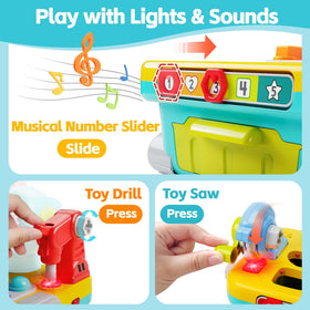 iPlay iLearn shape sorter activity encouraging color and shape matching