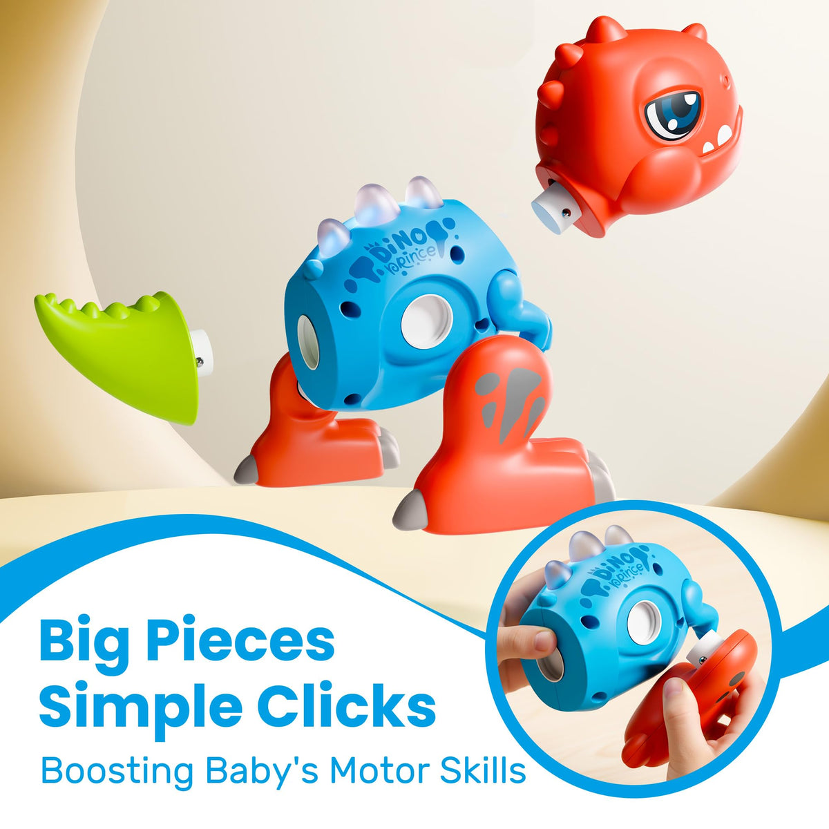iPlay iLearn Triceratops parts for hands-on building and concentration