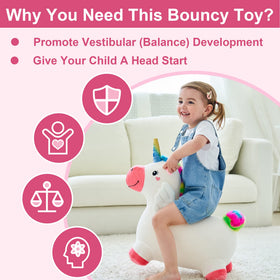 iplay ilearn unicorn ride-on toy ready for indoor and outdoor fun