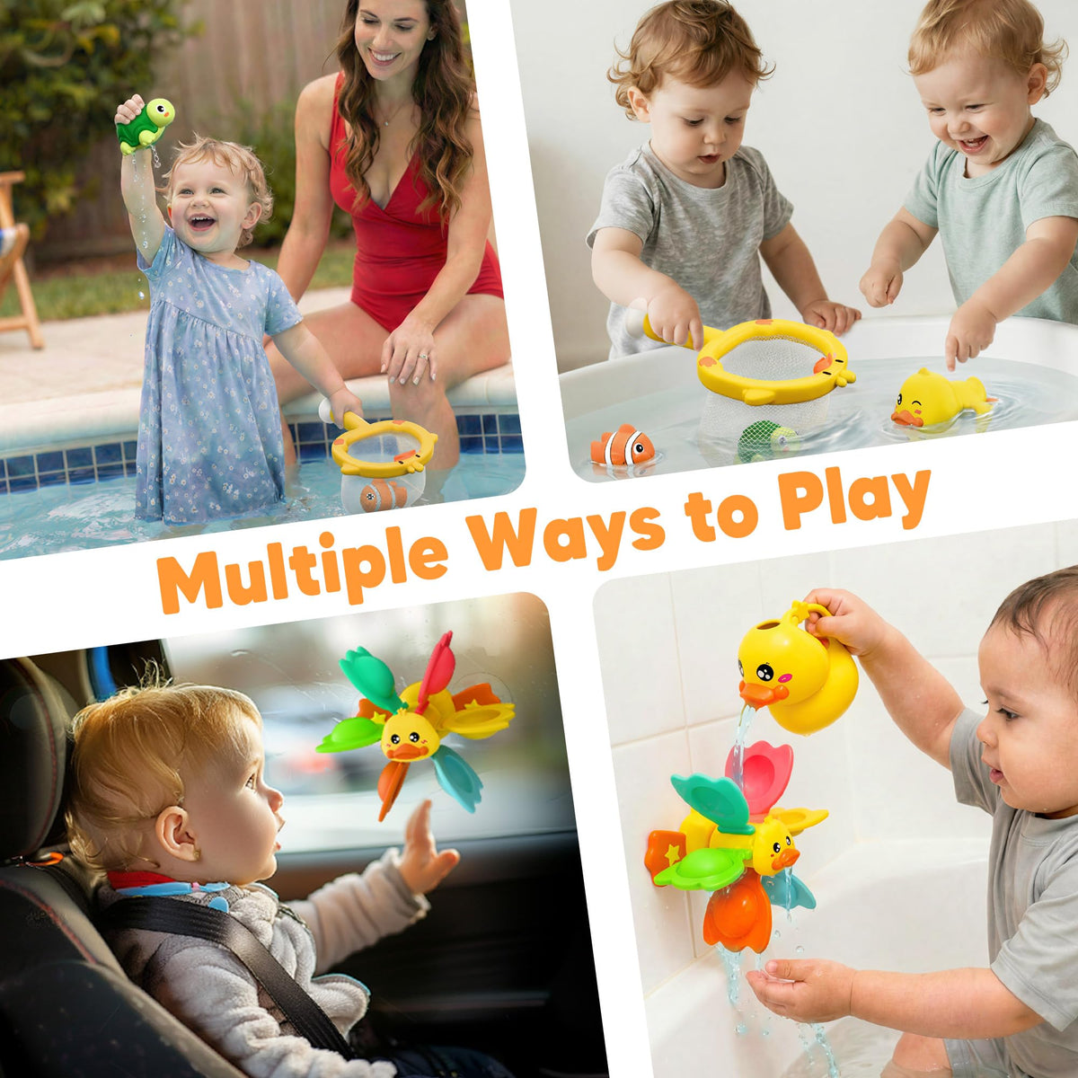 iPlay iLearn wind-up duck bath toy swims without batteries