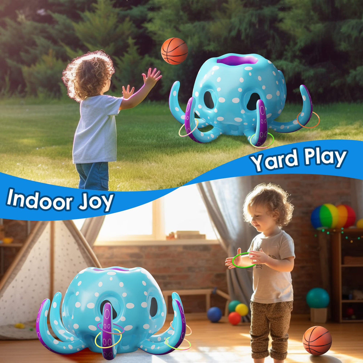iPlay basketballs included for pool shooting fun