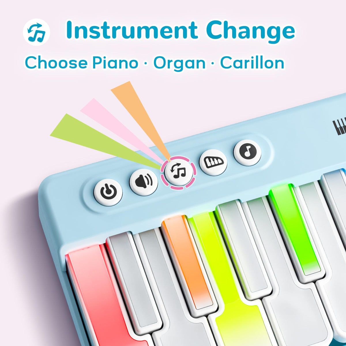 iPlay iLearn adjustable volume for safe, kid-friendly listening.