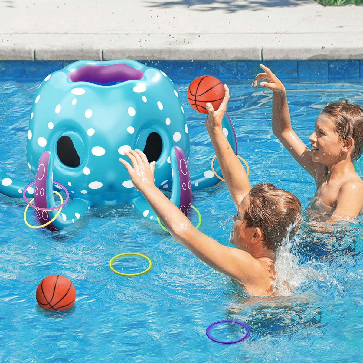 iPlay pumps included for fast inflation and setup