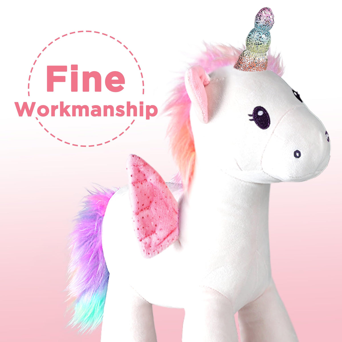 iplay plush magic unicorn cleaning with damp cloth keeps surfaces safe