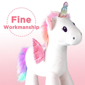 iplay plush magic unicorn cleaning with damp cloth keeps surfaces safe