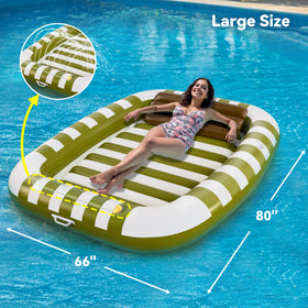 iPlay Pool Wave Lounger 80 by 66 inches in use with family.