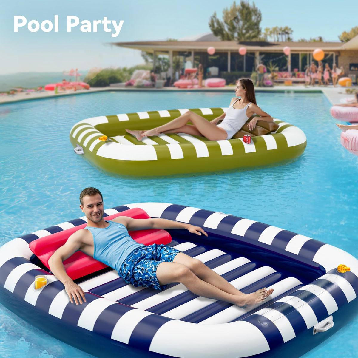 iPlay Pool Wave Lounger green color ideal for pool or lake days.