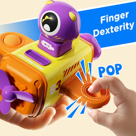 iPlay Press to Go car head-press action demonstrates simple, battery-free activation for small hands.