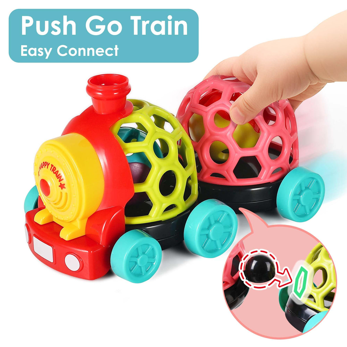 iplay rattle-ball close-up: soft texture and cheerful bells awaken baby hearing