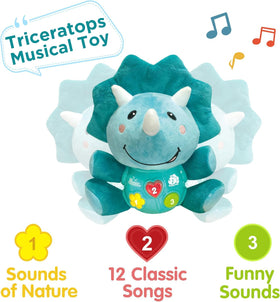 iplay three-button play featuring nursery rhymes and six sound effects for interactive play