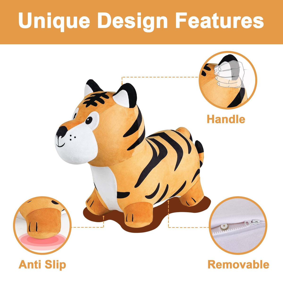 iplay tiger hopper safe base with four legs for stability
