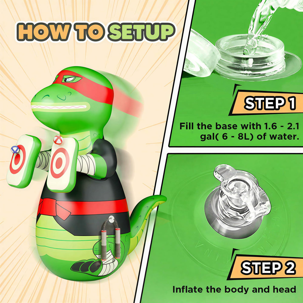 iPlay water-fill base 6-8L enables sturdy stability during bursts.
