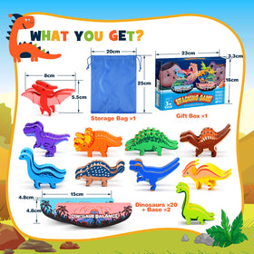 IPOURUP dinosaur travel toy; compact wooden set for fun on the go.