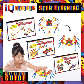 IQ BUILDER building tiles enable creative construction that supports spatial reasoning.