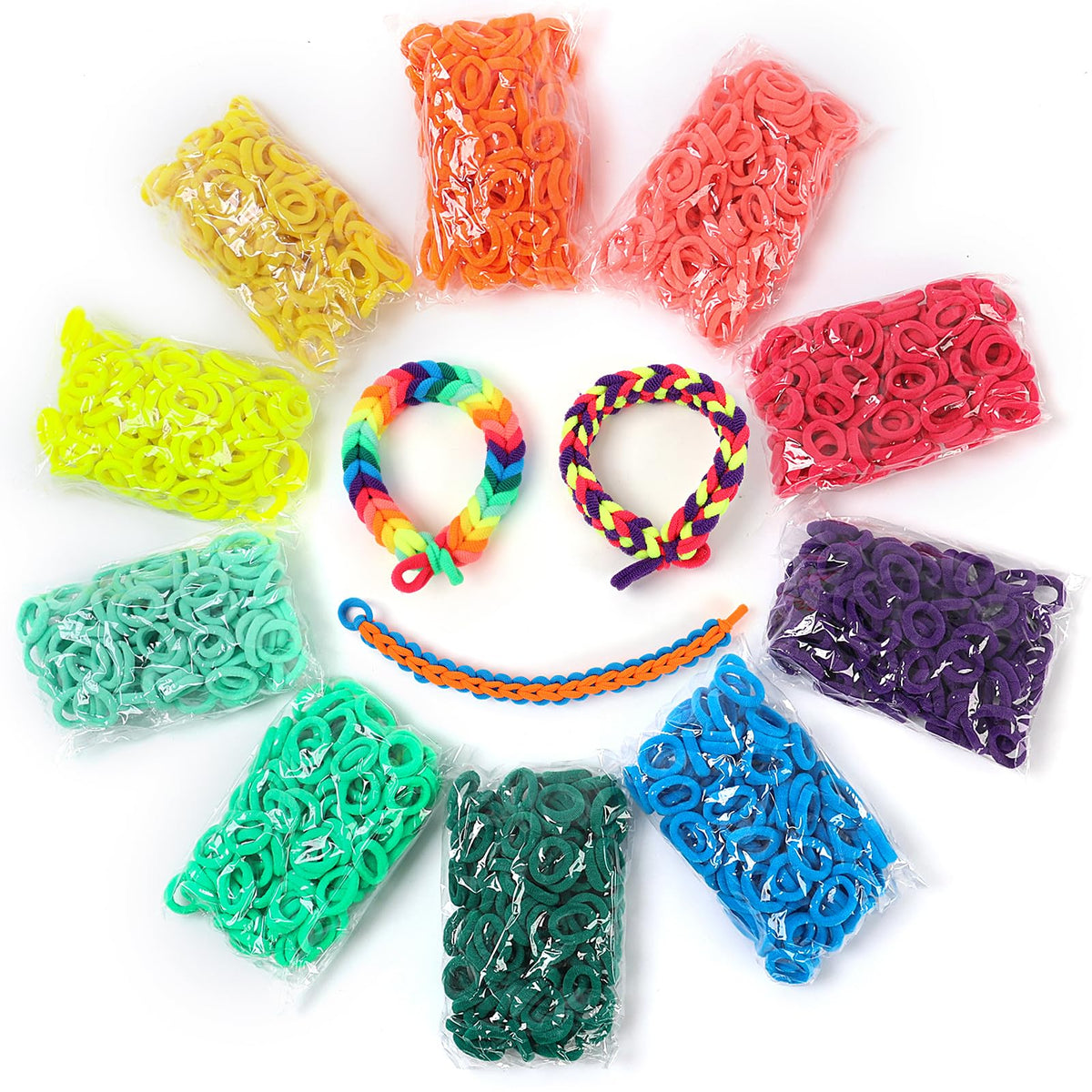 IQBOX 1000-pcs cloth loom bands refill in vibrant colors for bracelets and accessories