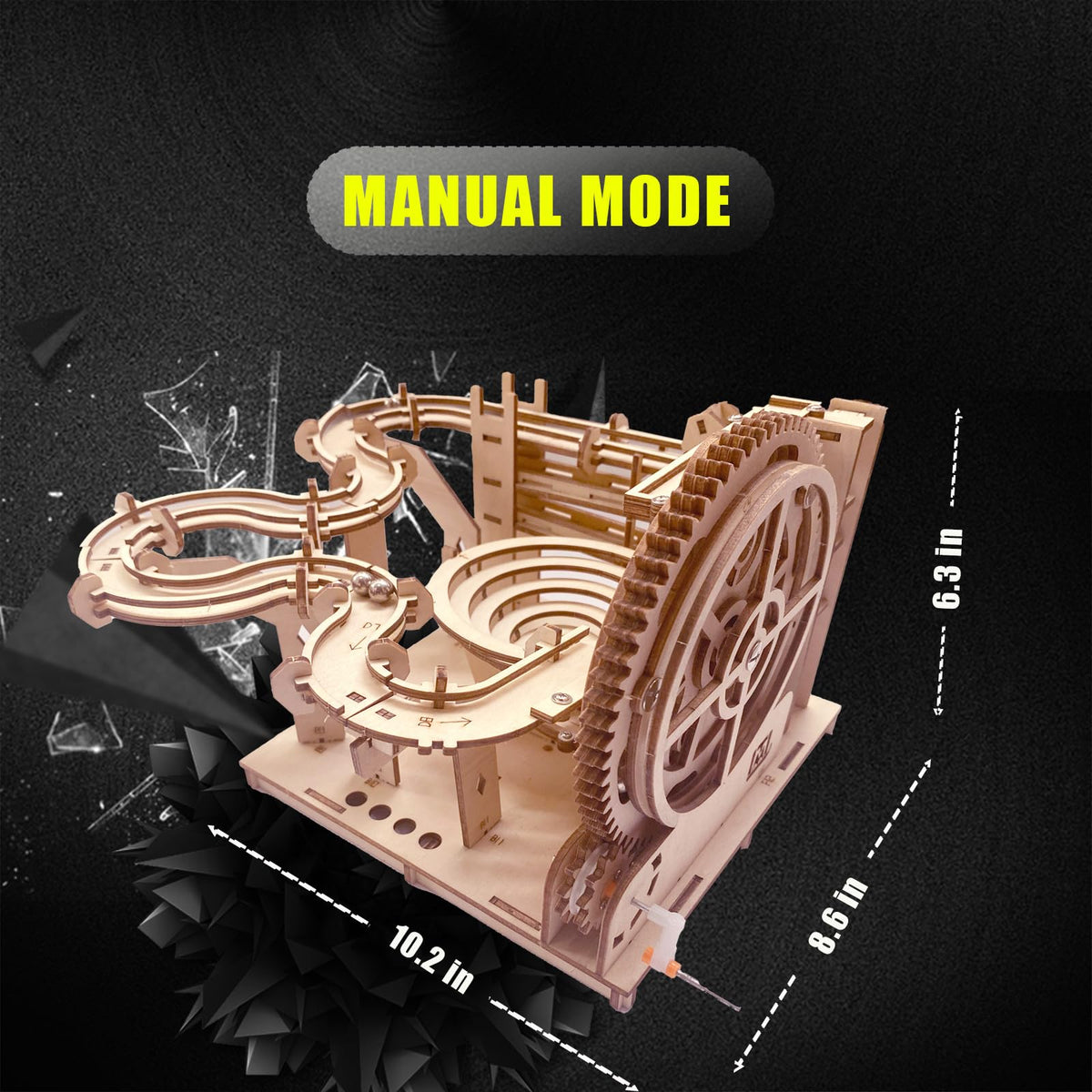 IQIETOY wooden marble run side detail highlights craftsmanship