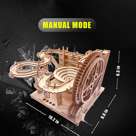 IQIETOY wooden marble run side detail highlights craftsmanship