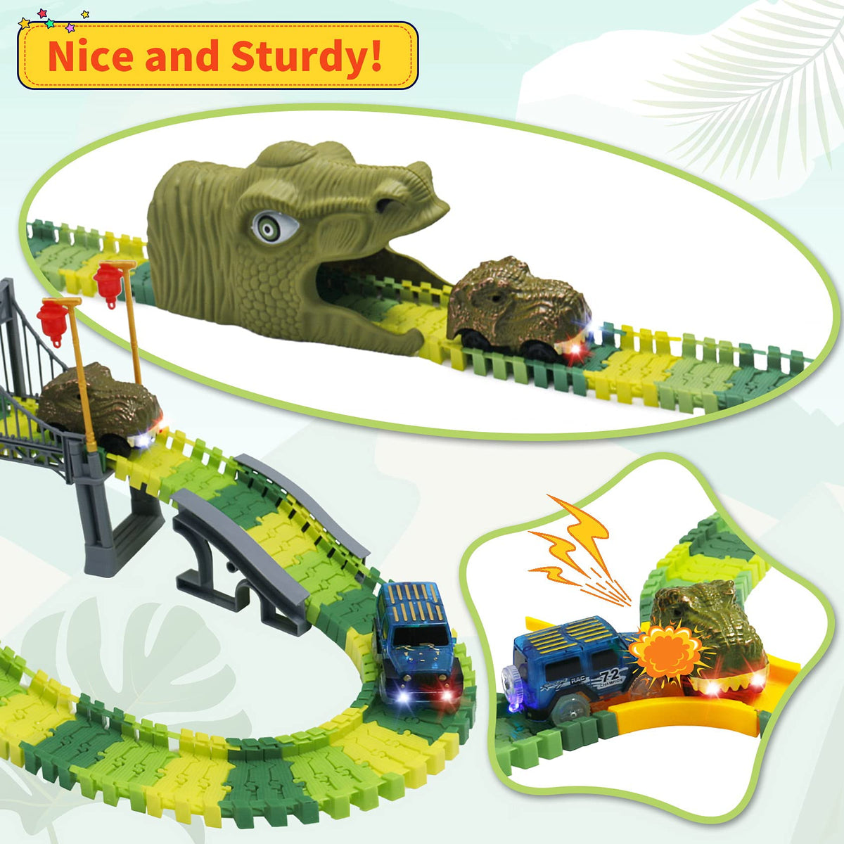 IQKidz dino car included for fast-paced dinosaur racing action