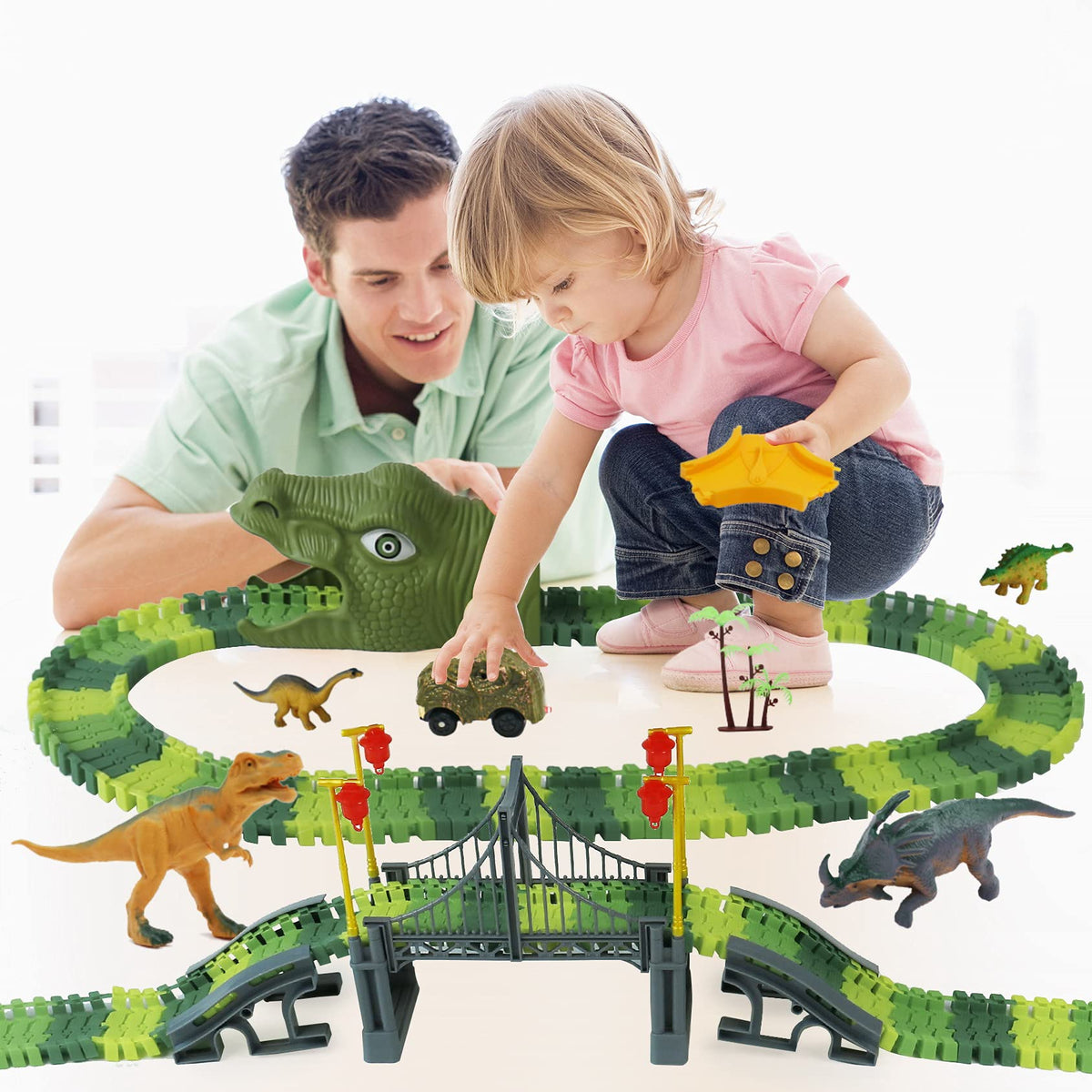 IQKidz dinosaur figures expanding storytelling along the track
