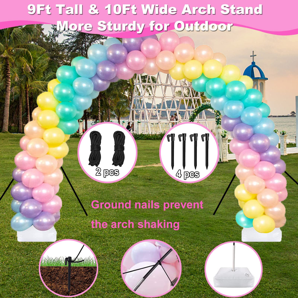 iRabey glass fiber poles provide durable, tall arch structure