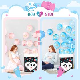 Ireer party decor pattern enhances gender reveal ambiance