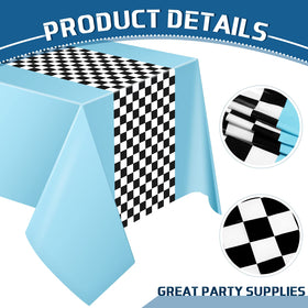 Irenare racetrack-pattern tablecloth adds retro charm and keeps tables protected during celebrations.