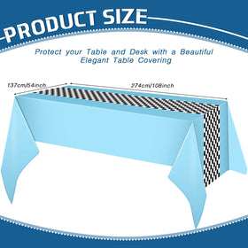 Irenare sky-blue table cover 54x108 enhances decor while guarding surfaces from spills.