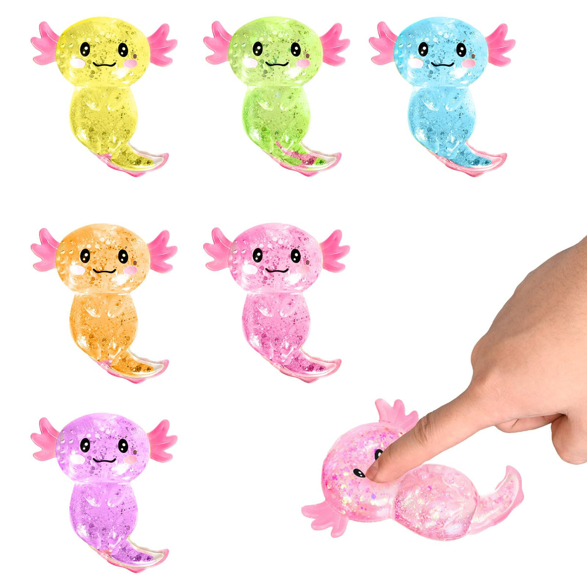IRIBALEI axolotl squishy set in blue for stress relief at work
