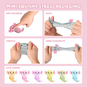 IRIBALEI axolotl squishy in green promotes calm play and creativity