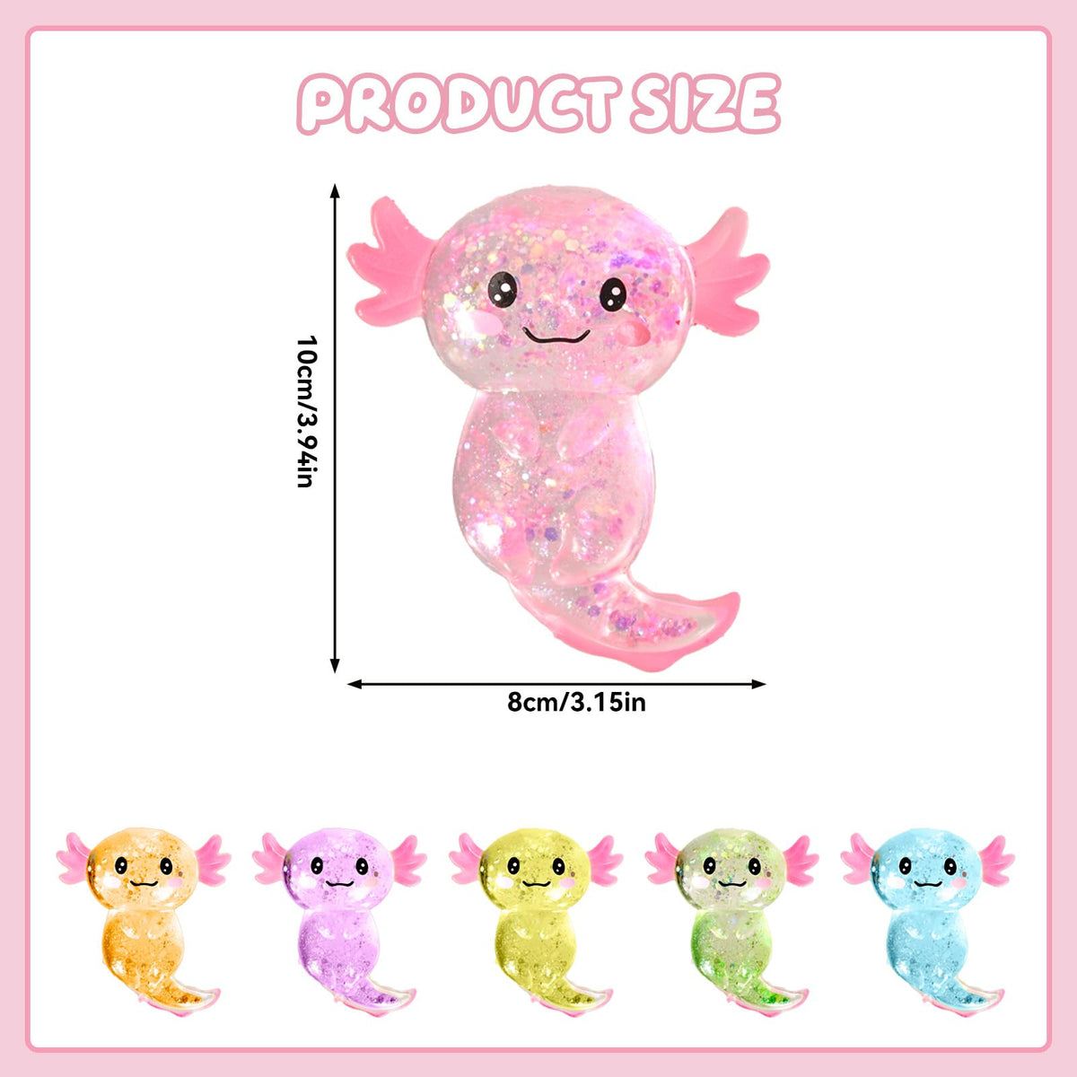IRIBALEI axolotl squishy in pink helps kids focus during study