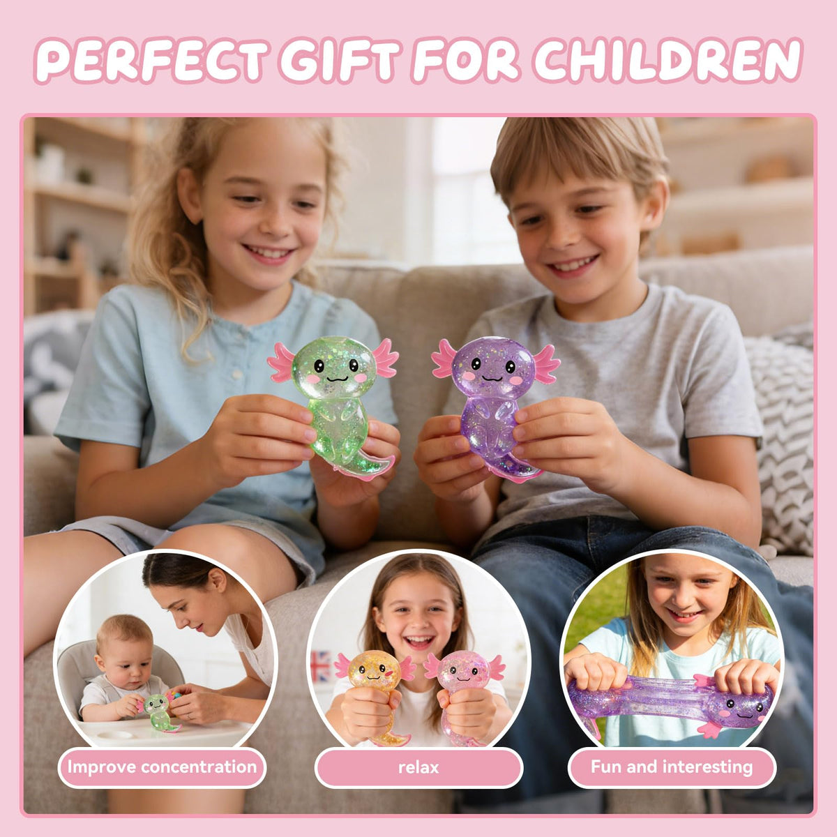 IRIBALEI axolotl squishy in purple is a playful classroom reward