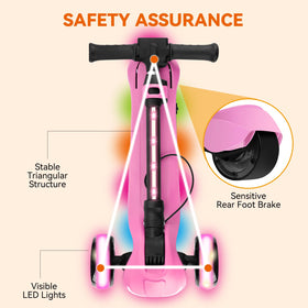 IRIMMY durable PU tires and rear brake support safe, smooth rides.