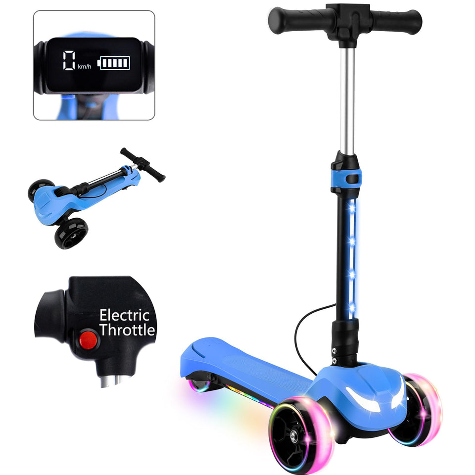 IRIMMY kid scooter LCD display shows battery and speed for safety.
