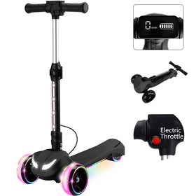 IRIMMY Kids Scooter LCD display shows battery life and speed for safer rides.