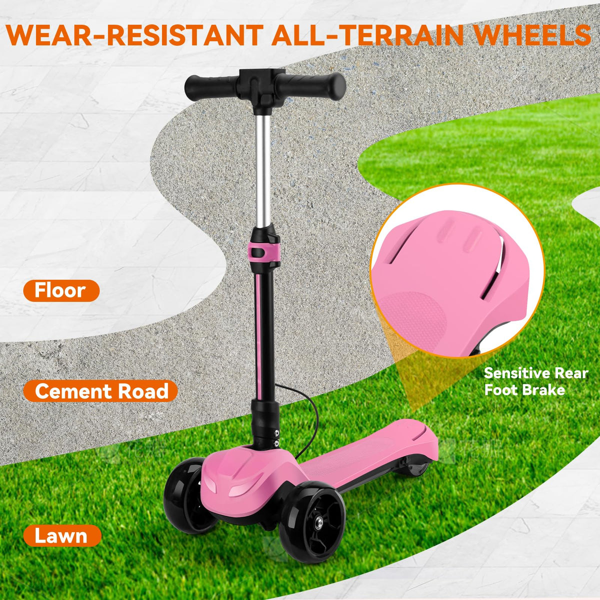 IRIMMY three-height adjustable handlebars grow with your child for comfort.