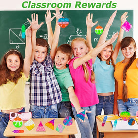 Irnushka Pop Fidget keychain in use during travel and classroom.