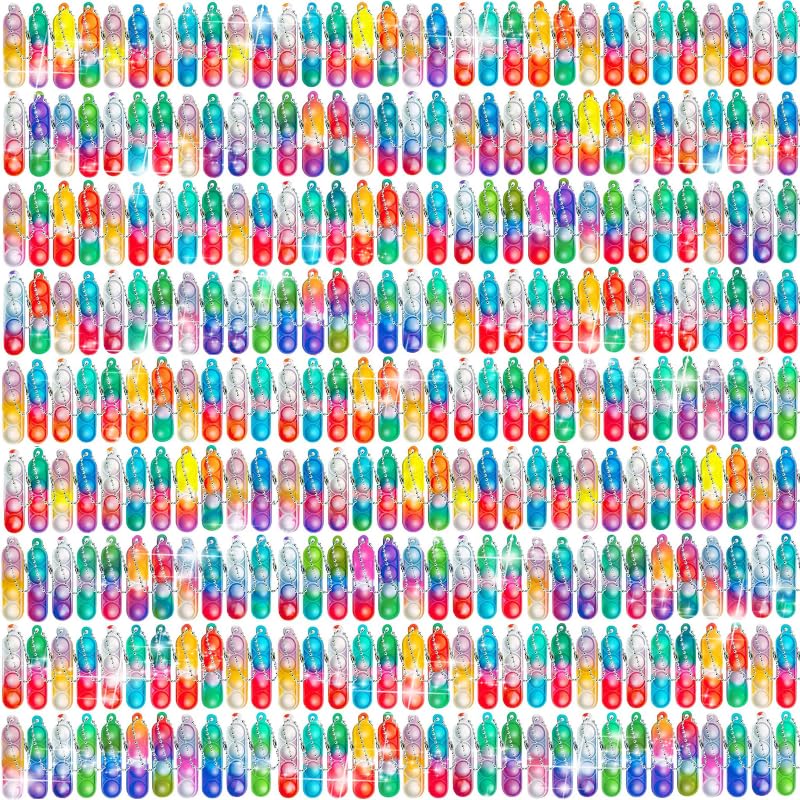 Irnushka rectangle pop keychain bulk, portable fidget for kids and adults on the go