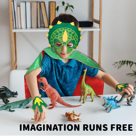 iROLEWIN dino dress-up room scene, roomy size for layers