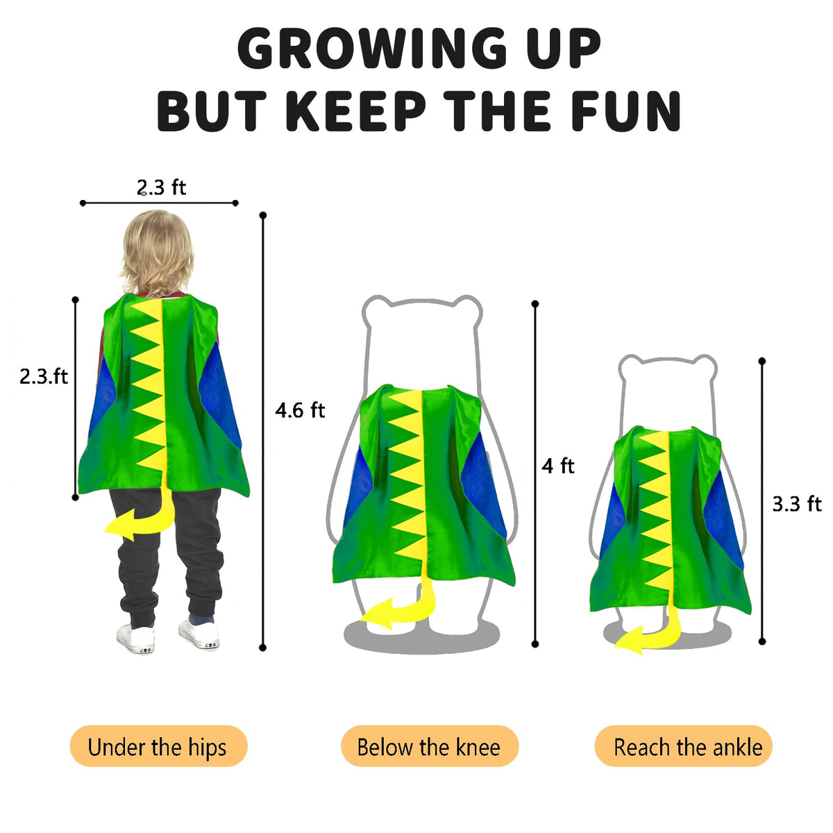 iROLEWIN dino playtime outdoor, fits over coats for winter adventures