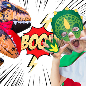 iROLEWIN dinosaur cape back view, vibrant color for lively dress-up moments