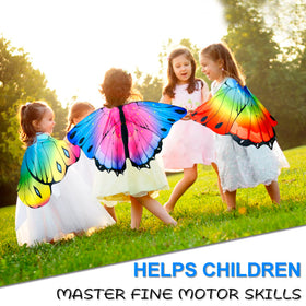 iROLEWIN fairy wings with elastic straps keep wings outstretched during pretend-play adventures