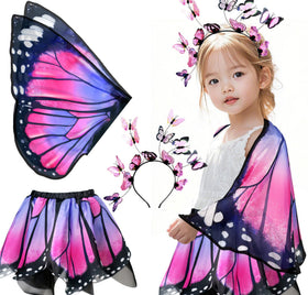 irolewin kids butterfly wings costume front view, ideal for parties and photos
