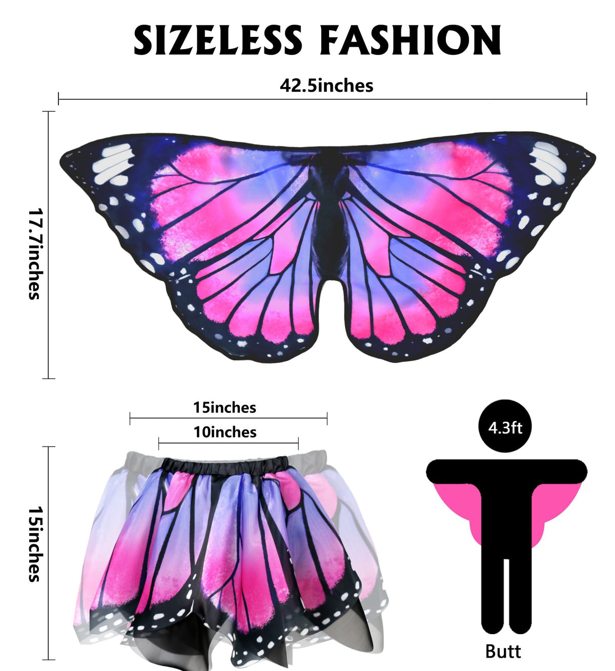 irolewin kids butterfly wings costume gift-ready packaging for birthdays