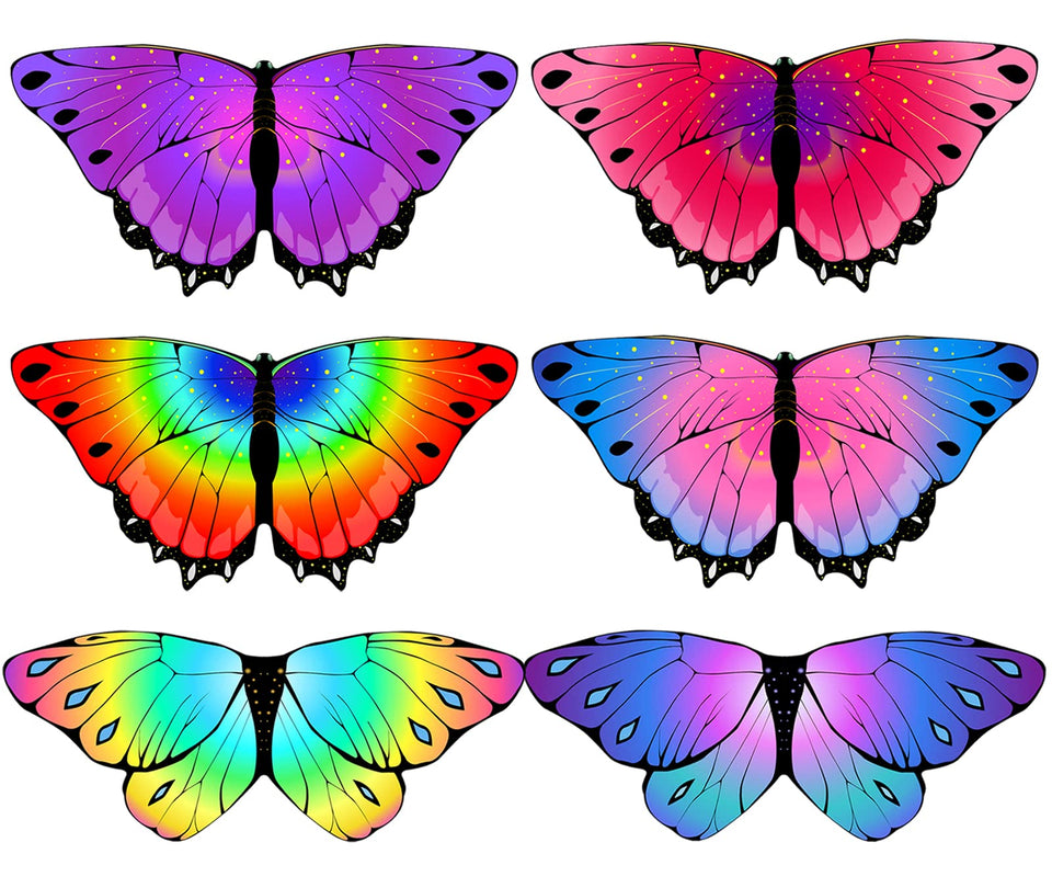 iROLEWIN toddler butterfly wings bulk set in vibrant colors for imaginative outdoor play