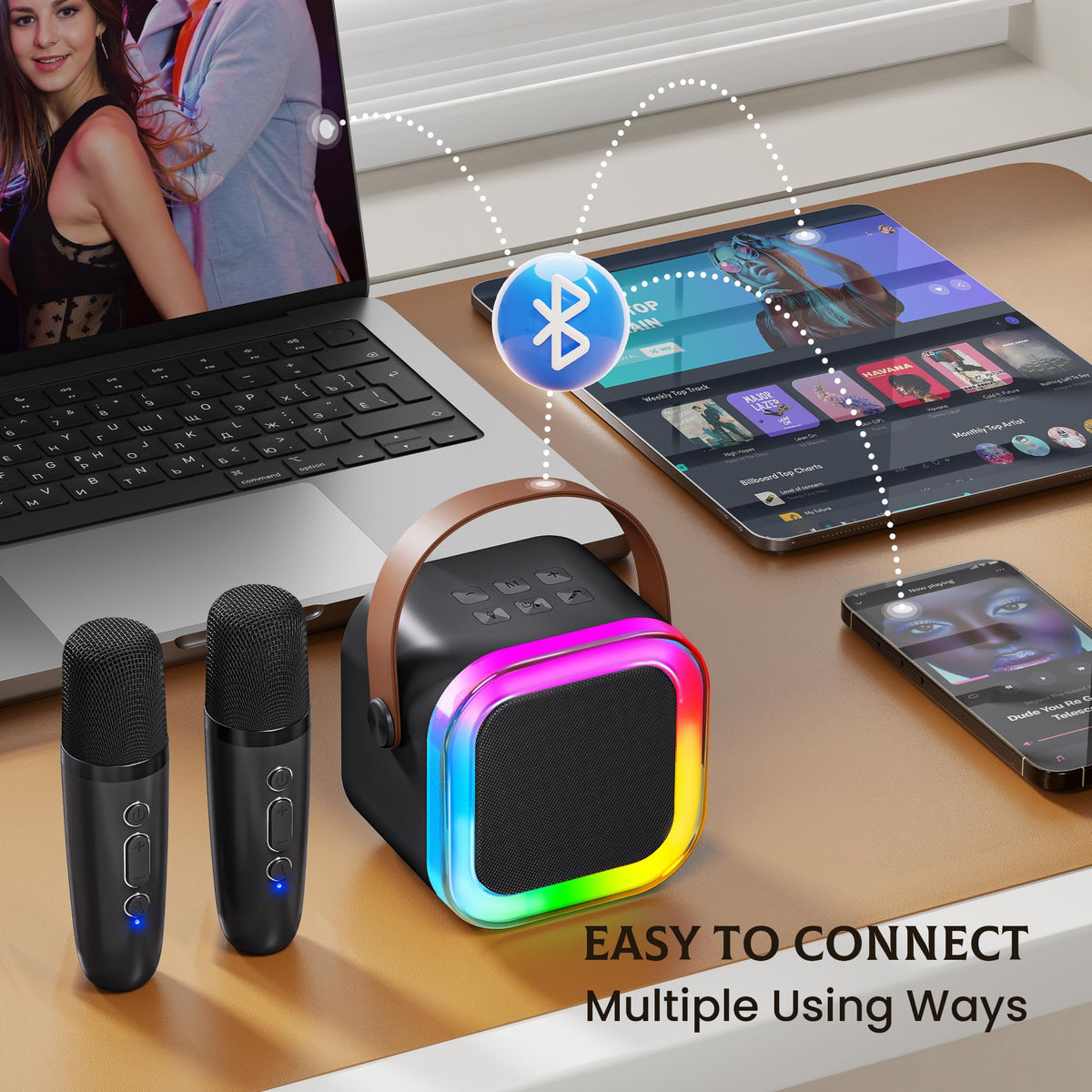 Seamless Bluetooth 5.3 pairing for quick setup and streaming from apps.