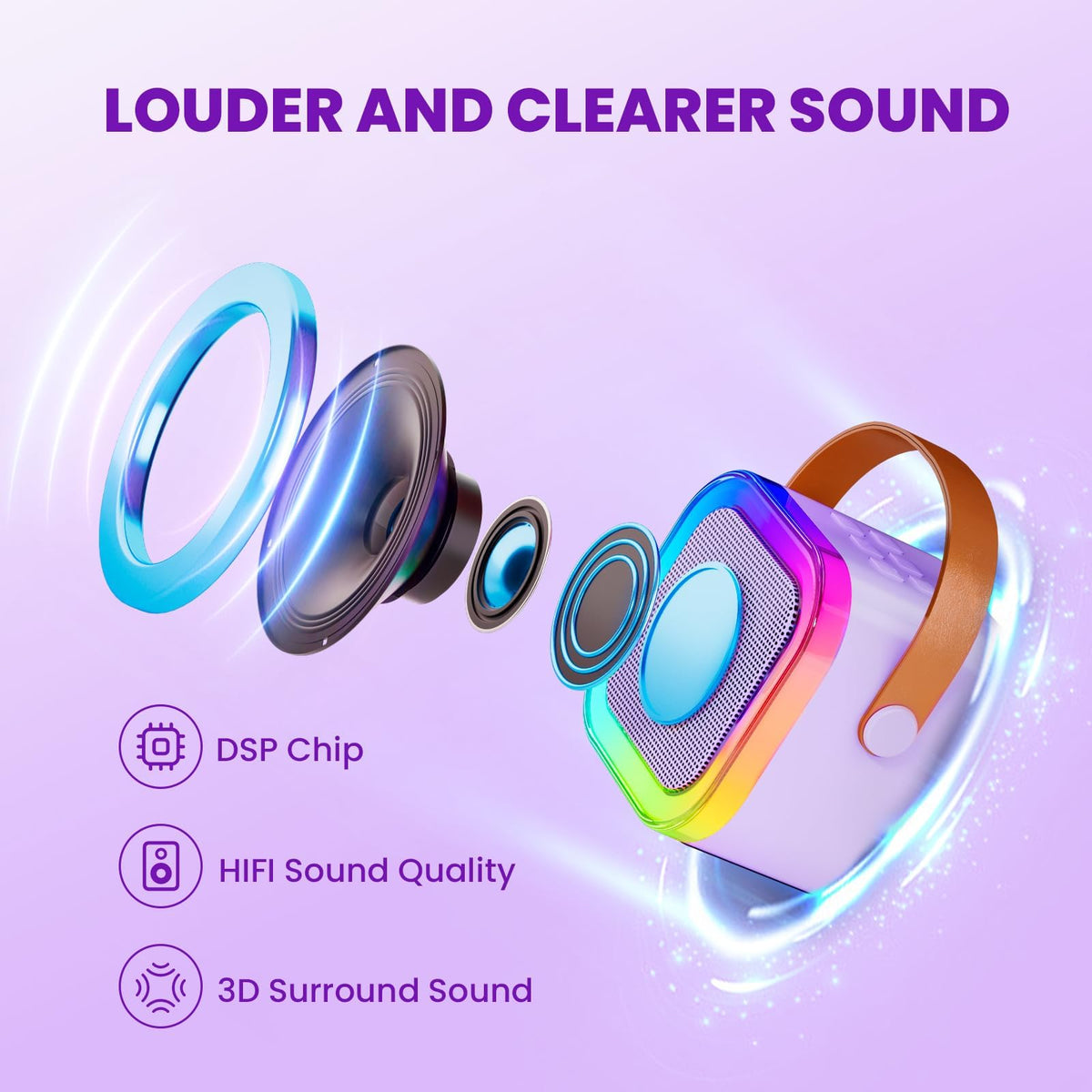 IROO crystal-clear sound with DSP reduces howling during lively sessions.